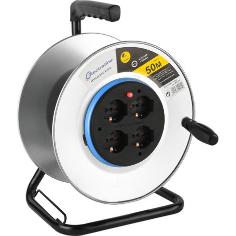 Avvolgicavo Domestico con Cavalletto Senza Cavo 50 m Electraline (1/5)