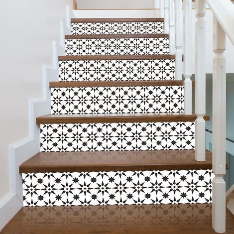 Lot de 6 autocollants pour escalier, dosseret, brique, rehausseur d'escalier, étanches, autocollants amovibles pour décoration d'escalier, autocollants pour maison (1/5)