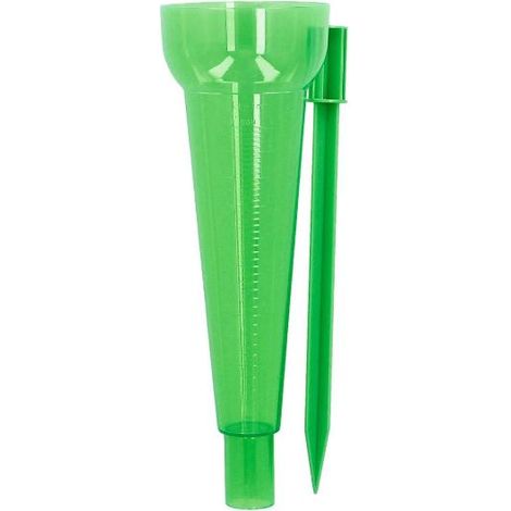 pluviometro plastico verde 350 ml. con piqueta. medidor lluvia, monitorizar las precipitaciones jardín exteriores (1/5)