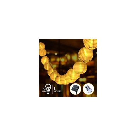 Solarbetriebene LED-Lichterkette für den Außenbereich, 9,5 m, 8 Modi, 50 LEDs, mit Fernbedienung, warmweißes Licht für Garten, Balkon, Terrasse, Schlafzimmer, Weihnachtsbaum