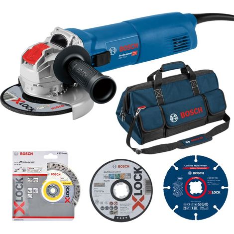 Bosch BAUKIT Winkelschleifer GWX 10-125 X-Lock inklusive Zubehör und Tasche (1/5)