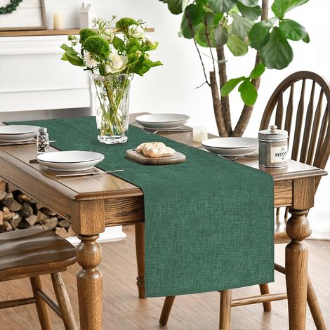 Chemin de Table Polyester Vert Forêt 40×240 cm