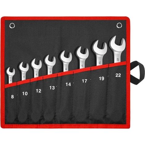 Clé À Cliquet Douille Ensemble D'outils 5/6/7/8/9/12 Pièces Outils De Réparation Voiture Clés Main Molette Large Gamme D'Applications(8PCS(8-22)) 8pcs(8-22) - (1/5)