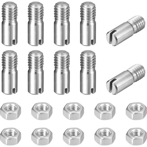 10Pcs Goujon Cylindrique À Fente M6 x 16mm 304 Acier Inoxydable (1/5)