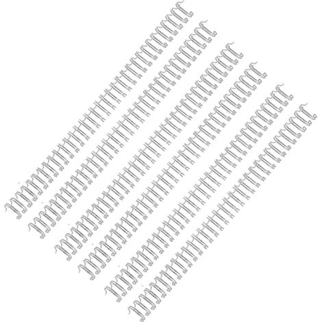 Reliure spirale double boucle 12,7 mm 34 anneaux pas 3:1 capacité 100 feuilles fil de fer argenté (1/5)