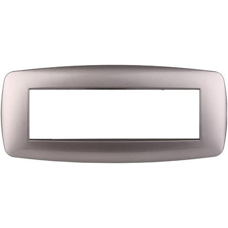 Ettroit Plaque compatible Bticino Livinglight 7 modules slim plastique, couleur titane - LN87708