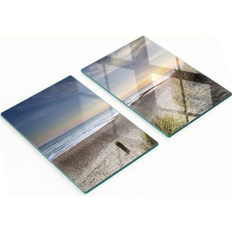 Dekorative Glas-Schneide- und Servierbretter „Sonne und Dünen“, 2 x 40 x 52 cm (1/5)