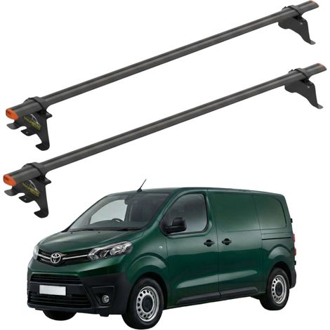 Barres de toit pour Toyota Proace (modèle 2016), points de fixation, aluminium, 2 barres (1/5)