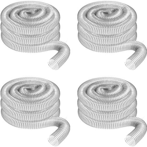 Lot de 4 tuyaux d'aspiration de poussière en PVC transparent de 50 mm de diamètre extérieur (2 pouces), compatibles avec les aspirateurs d'atelier équipés de ports. (1/5)