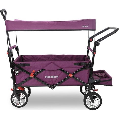 FUXLIFE by FUXTEC Carro de Mano Plegable FX-CT800 Morado Toldo parasol y espacio de carga ampliado Ideal para jardín y actividades al aire libre (1/5)