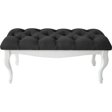 Banc, bout de lit capitonné anthracite 90x43x40 cm (1/3)