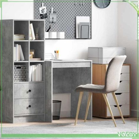 Bureau - ABI - Gris béton - 60 x 50 x 76 cm - Design moderne et élégant (1/5)