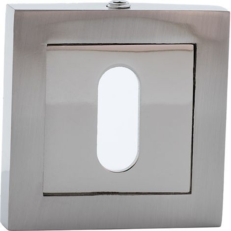 Bocallave cuadrada oval zamak níquel/cromo brillo para puertas (1/3)