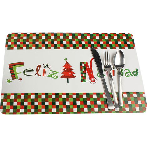 Ensemble de 12 sets de table imperméables sur le thème de Noël.
