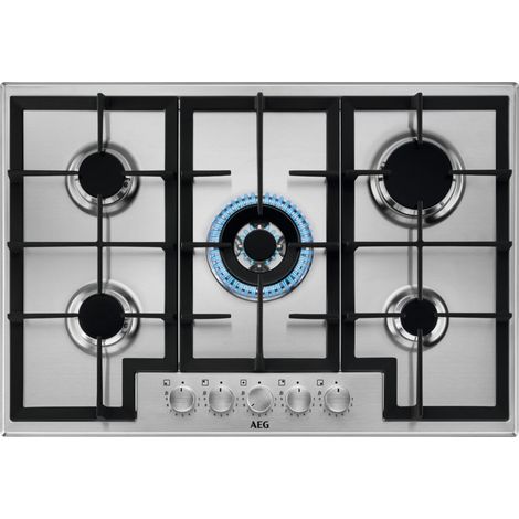 AEG Piano cottura gas SERIE 6000 HGB75420SM StepPower Inox 5 fuochi 75 cm 949 630 993