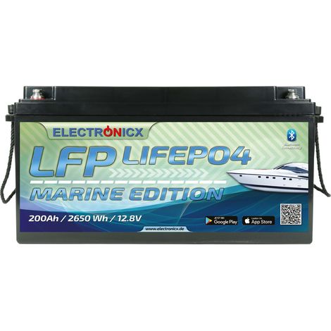 Electronicx Marine Edition LiFePO4 2560Wh 200Ah LFP Bluetooth APP Lithium-Eisenphosphat - Auto Radio Adapter iPhone iPad iPod - Versand DE (1/5)