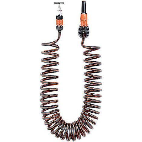 Kit Tuyau spirale 10m avec buse et raccord robinet DN20(3/4)