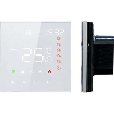 Thermostat intelligent 16A, thermostat programmable numérique à écran tactile LCD pour chauffage par le sol, thermostat mural (1/4)