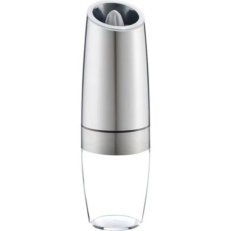 Moulin à poivre à gravité – Moulin électrique – Moulin de cuisine – Noyau en acier inoxydable/ABS/céramique – Argent (1/5)