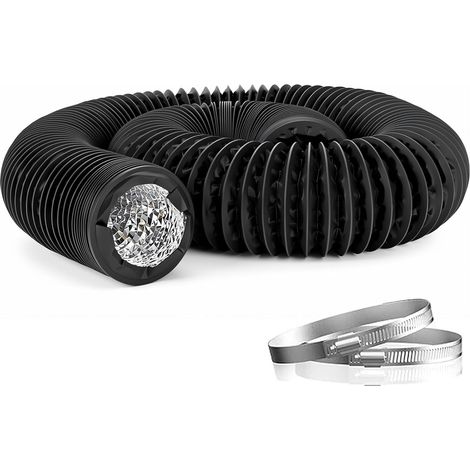 Gaine vmc 80mm Tuyau de Chauffage 6m Tuyau d'Admission d'Air Extensible en Aluminium avec 2 Collier Errage Inox Isolation tuyau Flexible pour voiture, Ventilation et Évacuation d'Air (1/5)