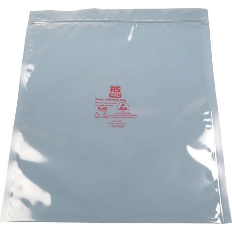Sachet antistatique RS PRO 305mm x 254mm, Fermeture à Zip, Argent ( Prix pour Sachet de 100 ) (1/2)
