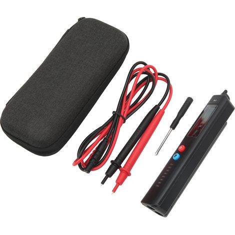 Multimètre intelligent de type stylo avec affichage numérique, testeur de tension, de courant et de résistance, lampe torche et étui de rangement inclus. (1/5)