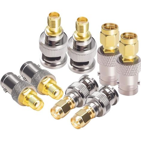 Kit de connecteurs SMA vers BNC, convertisseur adaptateur Coaxial male femelle 8 pièces