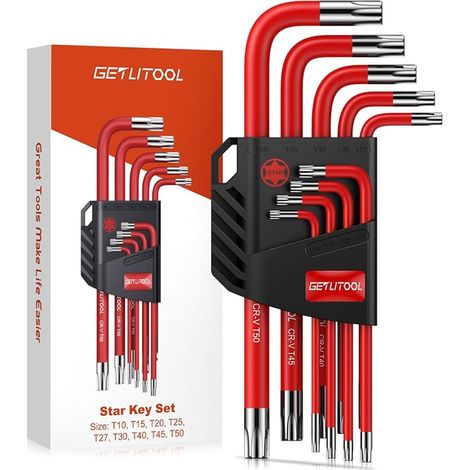 Set of Torx Keys Torx Allen Key Sets T10 T15 T20 T25 T27 T30 (1/4)