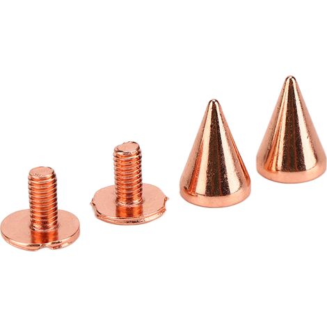 100 Clous à Vis Coniques en Métal Doré Rose, Kit de Pointes Cloutées pour Customisation Vêtements et Accessoires 7x10mm (1/5)