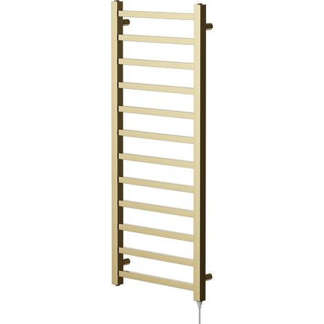 Colore Blaine Brushed Brass 1200mm x 500mm Straight Electric Heated Towel Rail (1/5)