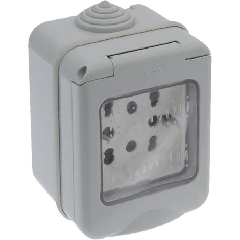 CONTENITORE ESTERNO PRESE + SCHUKO 2 prese bivalenti 10/16A + 1 schuko  - FAEG