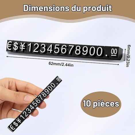 Adjustable Price Display Cubes Black with White Numbers for Shops, Boutiques and Product Shows (1/2)