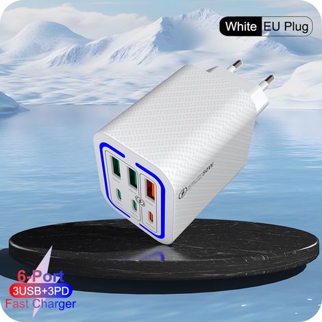 chargeurChargeur de téléphone portable à charge rapide 6 ports PD20W3USB 3PD50W QC3.0[P020] (1/5)