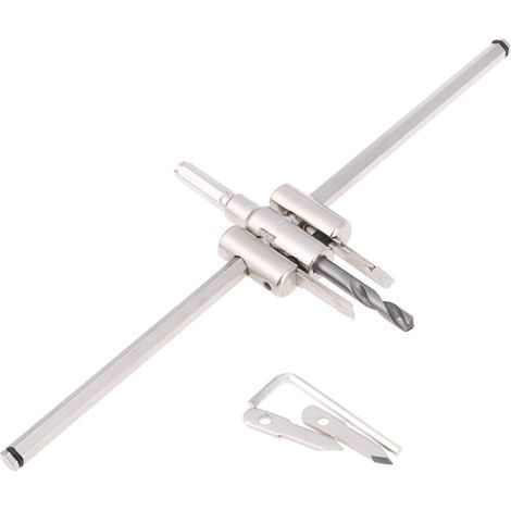 Scie cloche circulaire Scie cloche circulaire en alliage réglable avec outils de travail du bois de coupe de cercle de pas de trou de 40-300mm (1/4)
