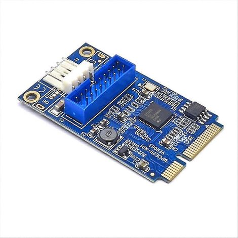 Carte adaptatrice MINI PCI-E vers USB 3.0, carte d'extension MINI PCIE vers 19 broches, 5 Gbit/s pour Windows 7/8/10/Linux (1/5)