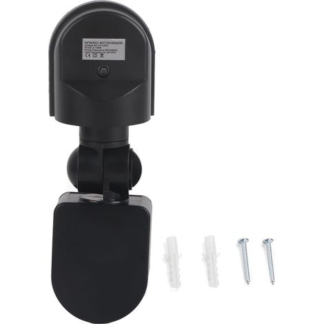 Interrupteur détecteur de mouvement PIR réglable 110V-240V pour ampoule capteur infrarouge (Noir) (1/5)