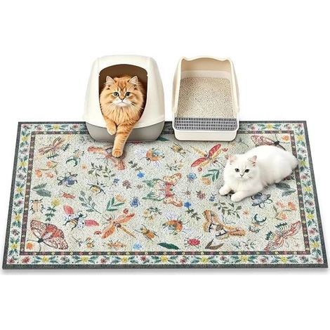Cat Litter Mat, 35 x 58 cm, Cat litter mat, decorative, waterproof and urine resistant. Cat Mat Bohe