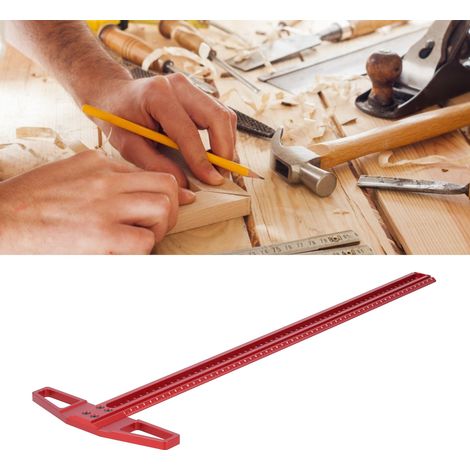 T-Lineal aus Aluminiumlegierung der T-Serie, Anreißlineal für Holzbearbeitung, Lochlineal, T-Winkel, Spezialglaslineal, Zeichen- und Werbelineal, 600 mm (1/5)