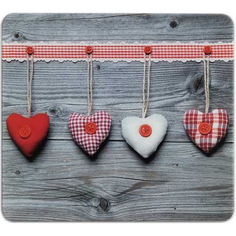 Wenko 2712943500, coprifornello con cuori per piano di cottura in vetroceramica, tagliere in vetro, multicolore (1/8)