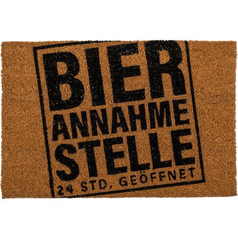 Fußabtreter Bier Annahmestelle 24 Std. geöffnet Kokos Fußmatte 60x40 cm (1/2)