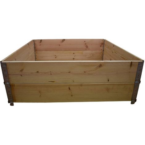 Multitanks – Carré potager sur pied en bois naturel traité 120x120cm – Hauteur 39cm – Contenance 560L – Assemblage sans vis
