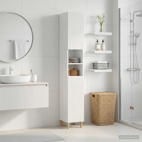 vidaXL Armadio da Bagno con Ripiano Aperto ARNHEM Bianco