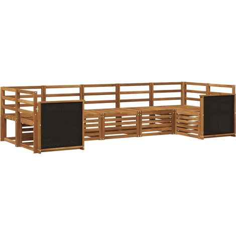 Conjunto de Sofá Seccional 6 pcs Natural vidaXL