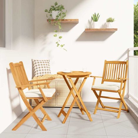 Klappstuhl mit Kissen 2 pcs Braun Massivholz Akazie