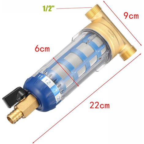 1 Filtre à Eau 40 Microns, Laiton, Transparent, Pour Maison Et Appareils (1/5)