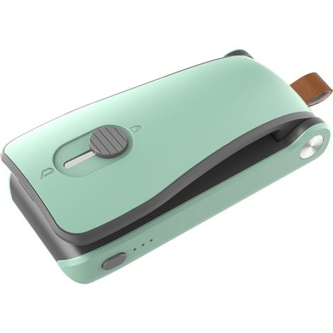 Sceau de Sac Mini 2 en 1 avec Coupe et Aimant - Machine à Sceller les Sacs en Plastique Portative, Alimentée par Pile, Vert Gris pour Maison (1/5)
