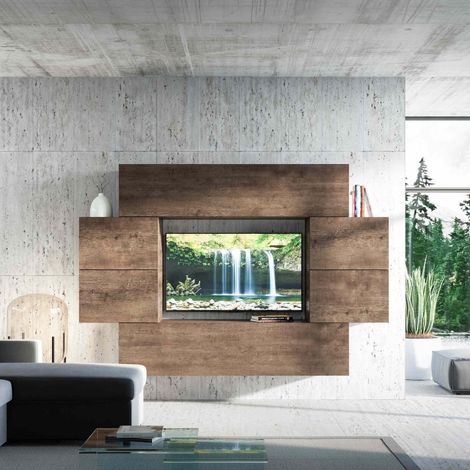 Parete attrezzata per soggiorno porta TV con ripiani per arredamento camere ed interni 236 cm (1/5)