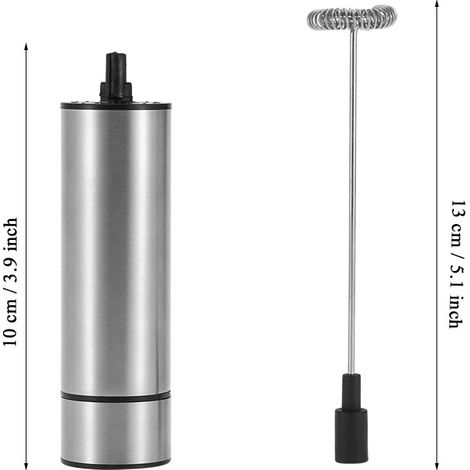 Espumador de leche eléctrico portátil para café: espumador de acero inoxidable de 19000 rpm con cabezal extraíble para mezclar y espumar. (1/5)