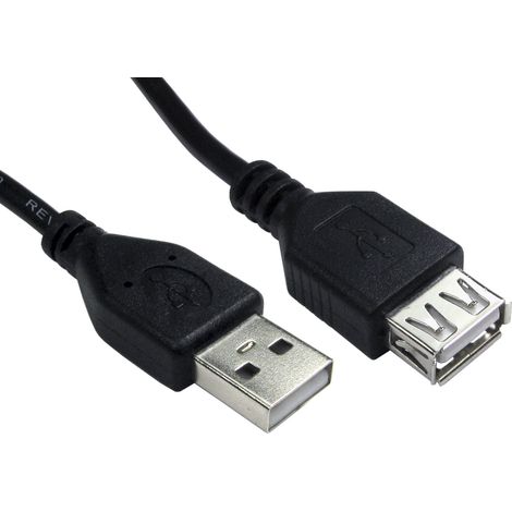 Rs Pro – Rallonge USB A femelle vers USB A mâle 1.8m – USB 2.0 noir – Connecteur mâle et femelle pour connexion rapide – Pour transfert de données