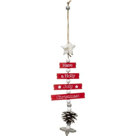 Paris Prix - Sujet De Noël Sapin étoile 33cm Rouge & Blanc